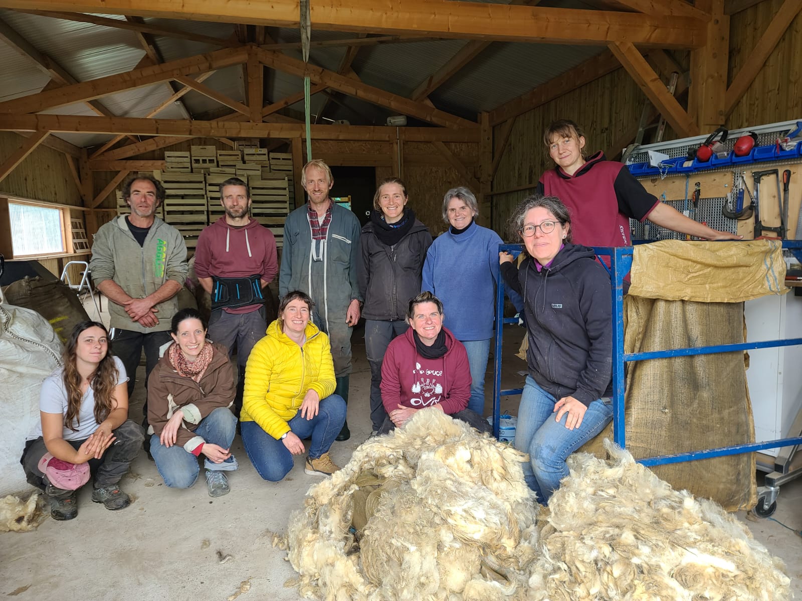 Photo du groupe laine de l'ADDEAR 69 pour un projet de création d'une filière de valorisation de la laine